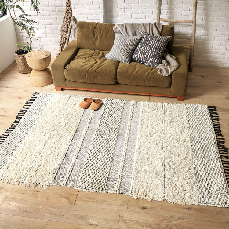 ラグマット Pop Corn Stripe Rug アイボリー リトルプレス 床暖 家具 インテリア通販 Re Ceno リセノ 本店 ラグマット Pop Corn Stripe Rug アイボリー リトルプレス 床暖 家具 インテリア通販 Re Ceno リセノ 本店