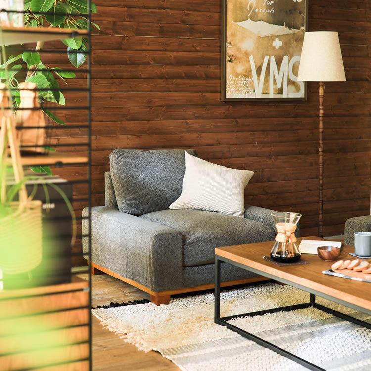 Re:CENO リセノ folkソファ1人掛け コーデュロイ/オリーブ 脚5cm