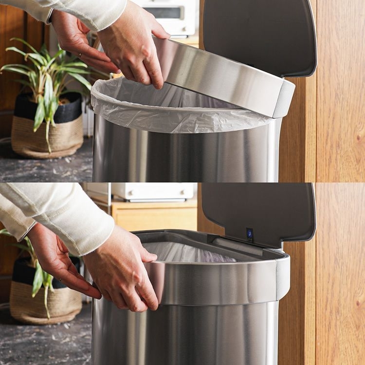 センサーダストボックス Simplehuman セミラウンド 45lタイプ Simplehuman グレー ワイド動画 家具 インテリア通販 Re Ceno リセノ 本店