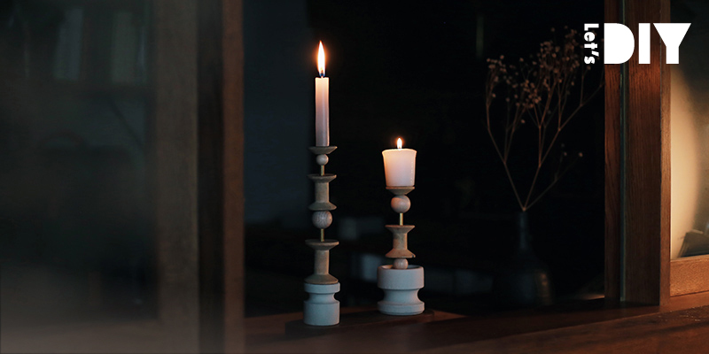 配線用の器具と糸巻きを使って キャンドルスタンドをdiy Re Ceno Mag