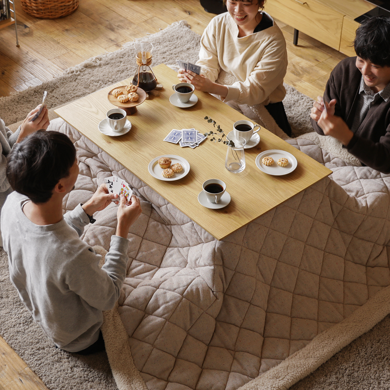 新品 テーブルクロス 椅子カバー 9点セット ベージュ 無地 四季適用