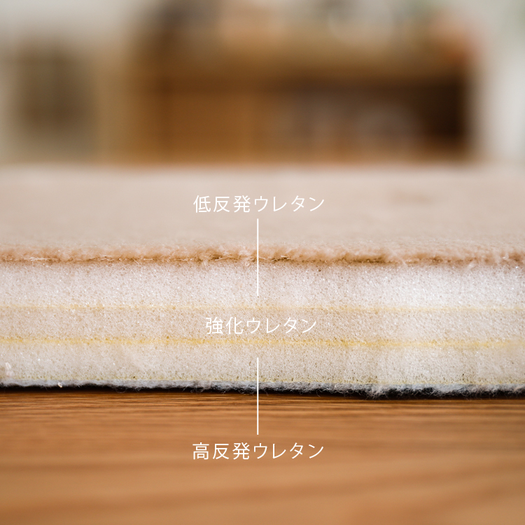 高＋低反発ハイブリッド3層構造 ボリュームフランネルラグマット Rolland - 家具・インテリア通販 Re:CENO（リセノ）