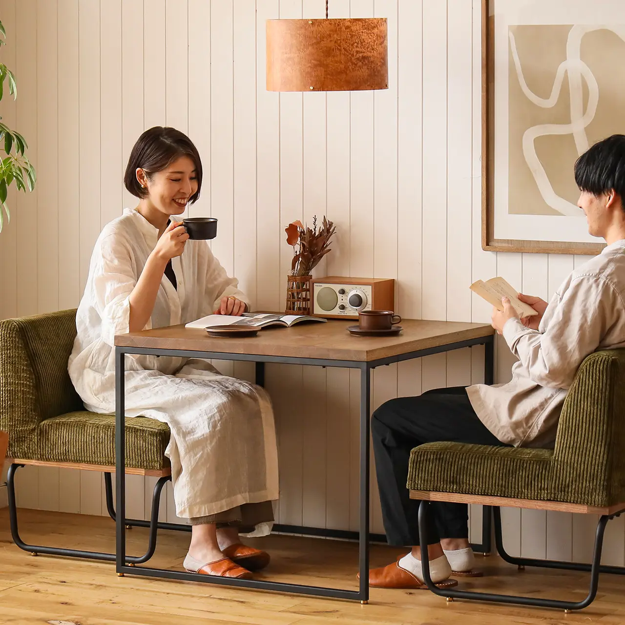80ダイニングテーブル WIRY／BR ｜家具・インテリア通販 Re:CENO(リセノ)