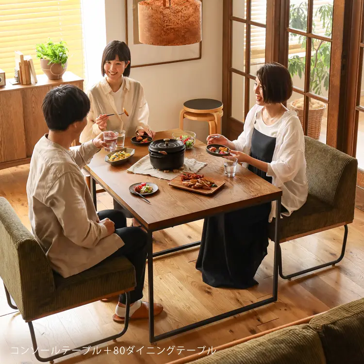 80ダイニングテーブル WIRY／BR ｜家具・インテリア通販 Re:CENO(リセノ)