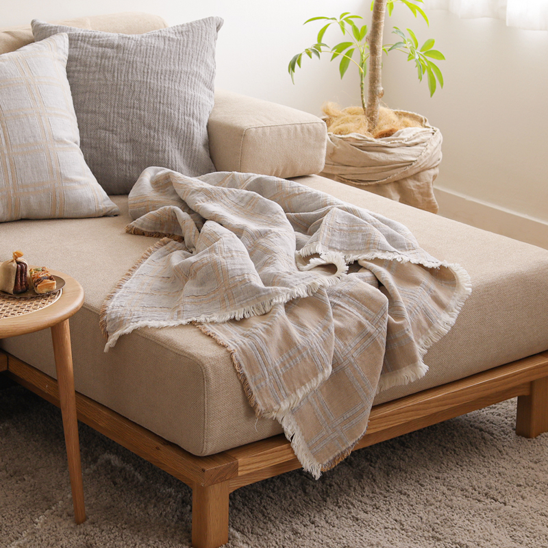 リネン＆コットンブランケット elvang Dahlia ｜家具