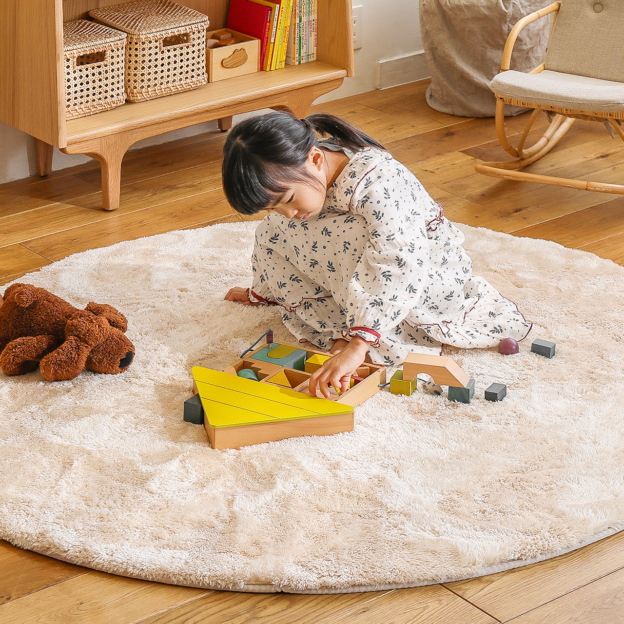 高密度フランネルマイクロファイバー・ラグマットLサイズ（約200×250cm