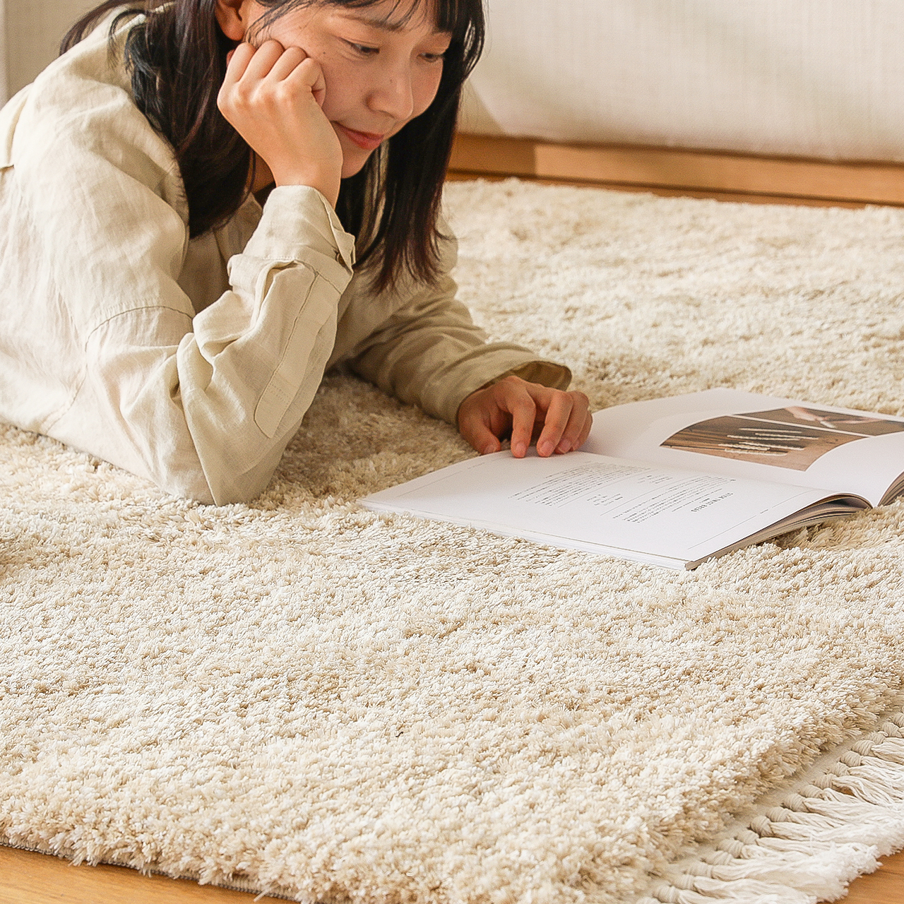 【新品未使用】Re:CENO ラグマット LUCE ベージュ 90x140cm ラグマット LUCE 四角形タイプ ｜家具・インテリア通販 Re:CENO