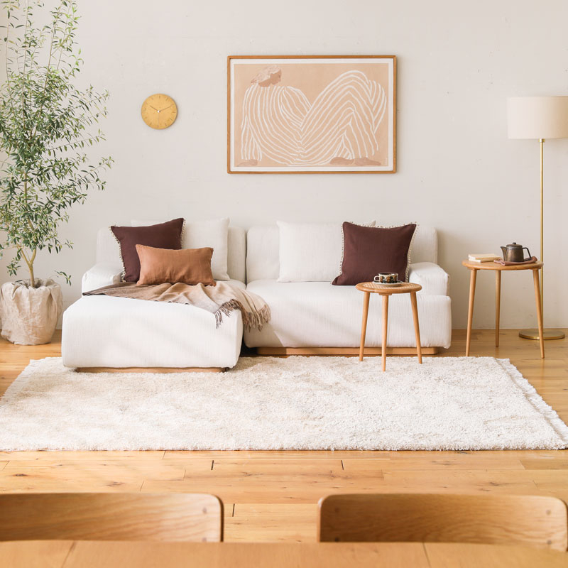 洗える 高密度ボリュームラグマット LUCE Natural ｜家具