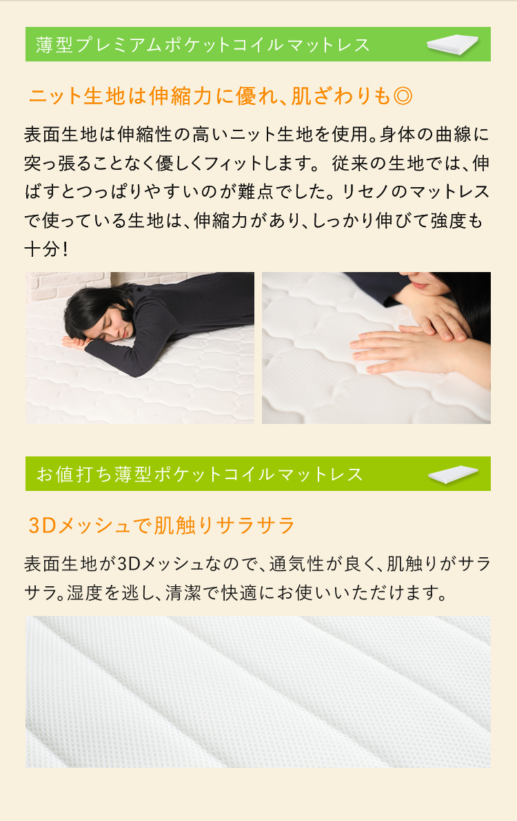 薄型プレミアムポケットコイルマットレス ｜家具・インテリア通販 Re