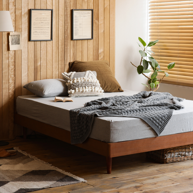 Re:CENO product｜木製ベッド NOANA／BR ヘッドレスタイプ シングル ブラウン