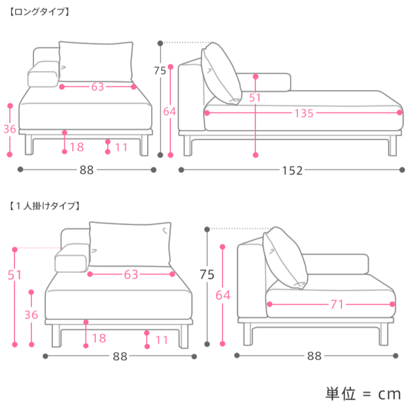 SIEVE rect unit sofa カウチセット Bタイプ - 家具・インテリア通販