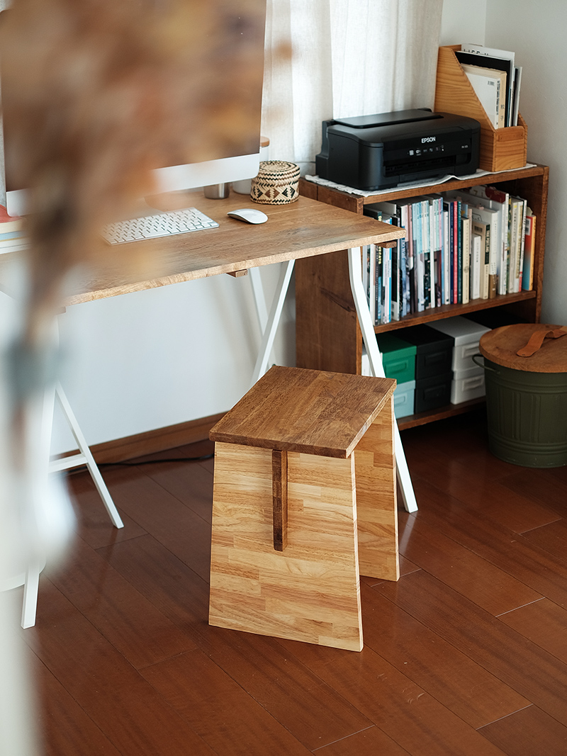 My DIY HOME -書斎スペースに仲間入り便利でかわいい木組みスツールを