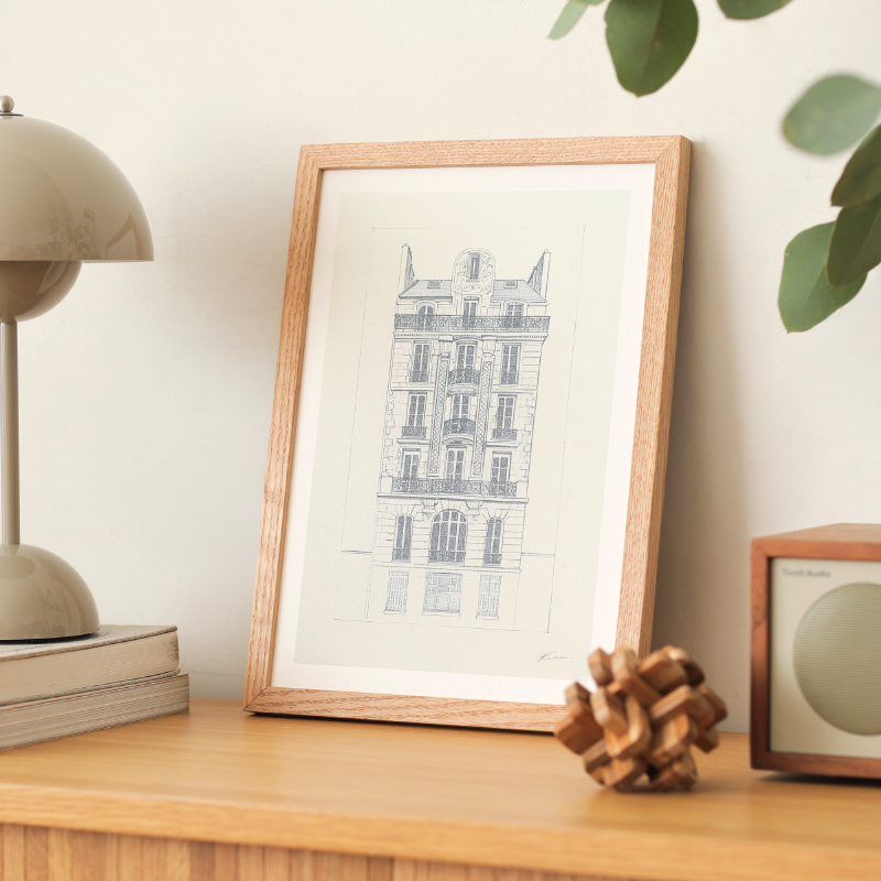 鉛筆描写が味わい深いモノトーンのアートポスター Mono Stone