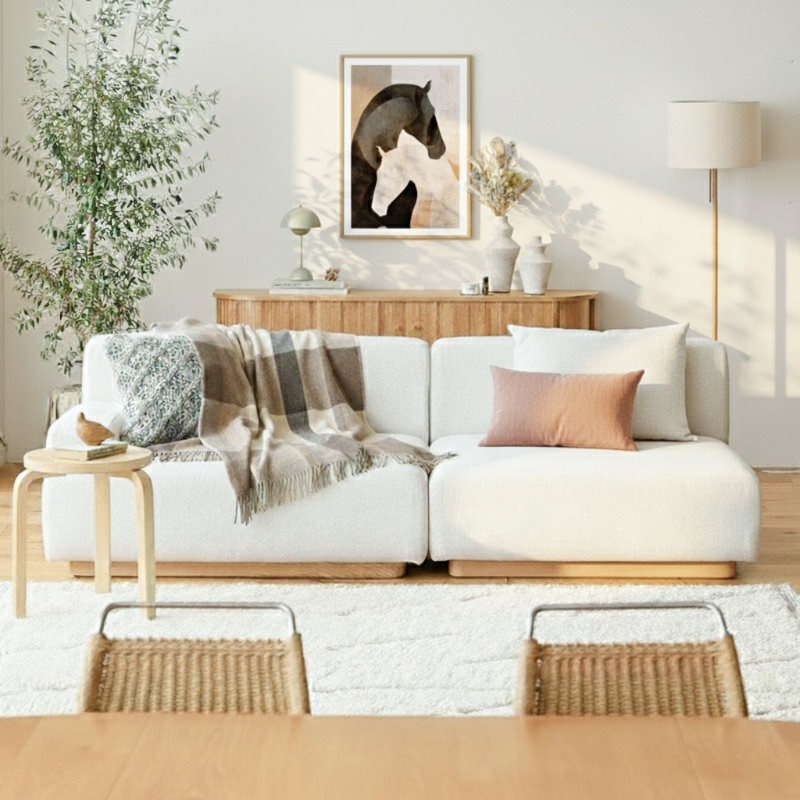 カラーレピテーションで統一感が生まれたリビングのアートポスター