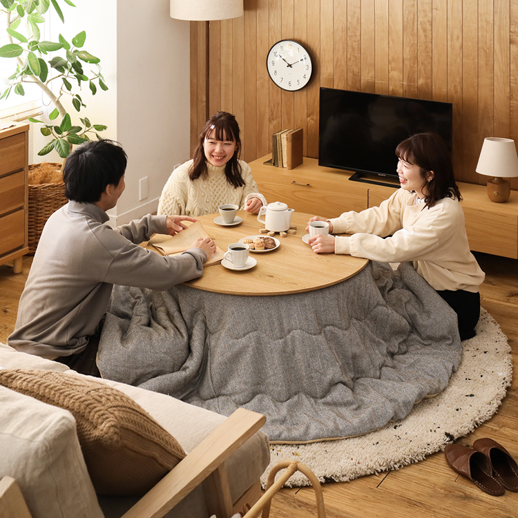 Re:CENO product｜こたつテーブル FAM／NA 円形 直径90cmタイプ 90cm×90cm ナチュラル