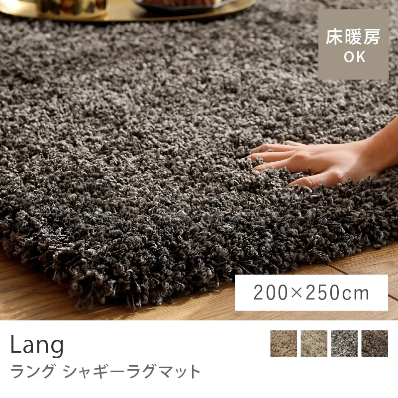 シャギーラグマット Lang／200cm×250cm