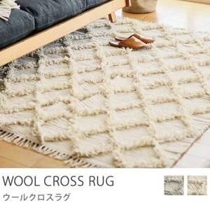ラグマット WOOL CROSS RUG／ナチュラル